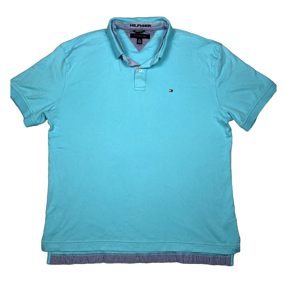 Tommy Hilfiger‎ Polo Shirt Mens XL Blue Short Sleeve Cotton Classic Fit